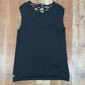 FILA Sport Medium Basket Weave Open Back Mesh Tank Top Workout Y2K Grunge